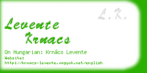 levente krnacs business card